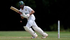 Wiaan Mulder batting for South Africa in Test cricket