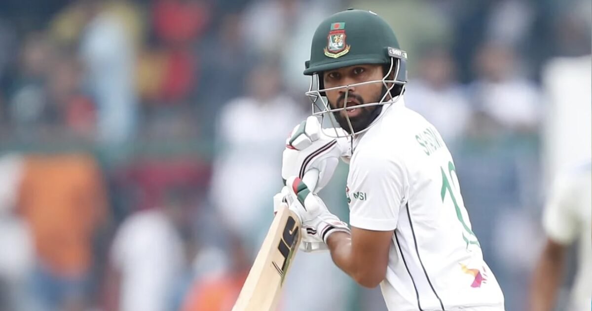 Bangladesh opener Shadman Islam batting in Test whites in Mirpur