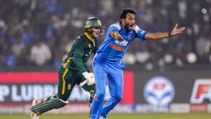Prasidh Krishna bowling for India