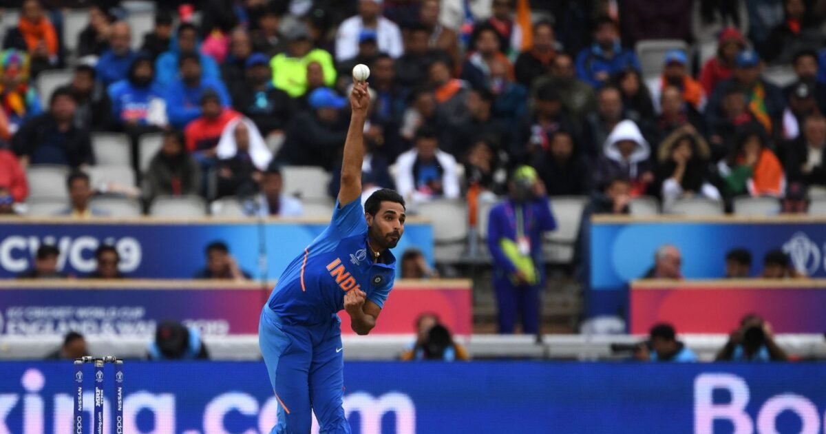 Bhuvneshwar Kumar bowling for India