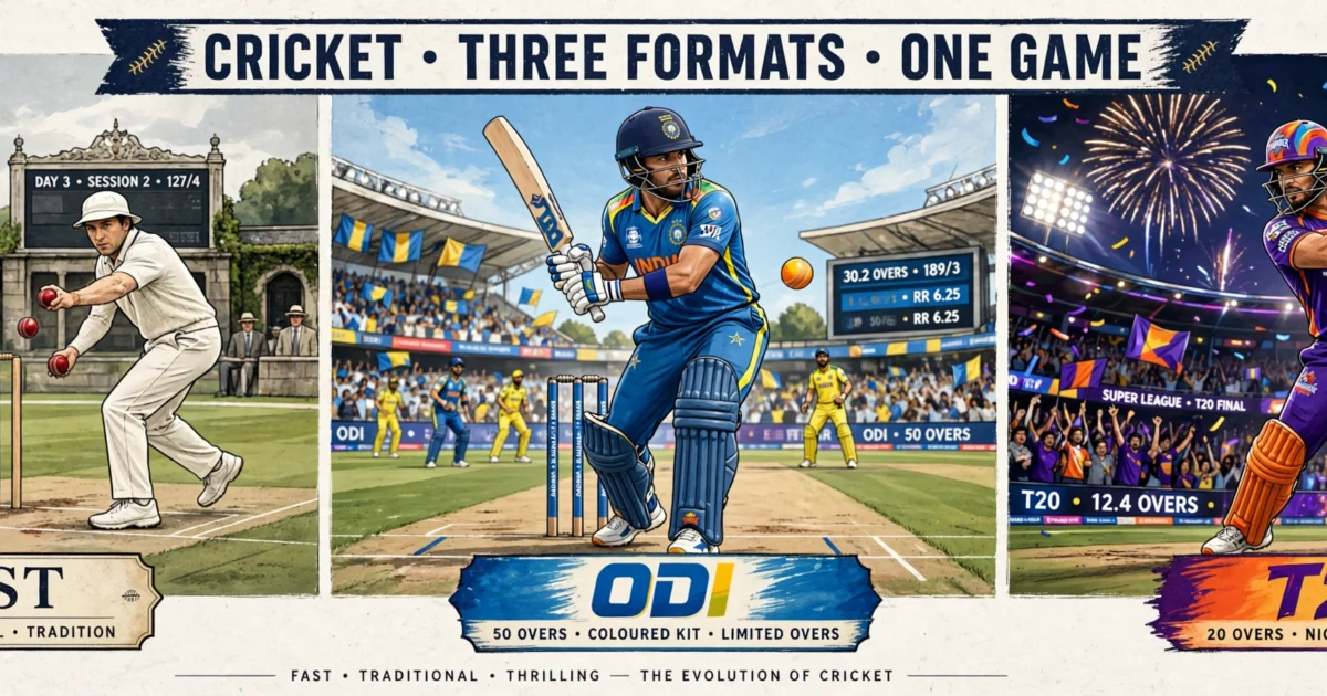Cricket Formats Explained: Test, ODI, T20